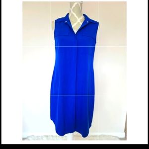 Blue Button down Shirt Dress